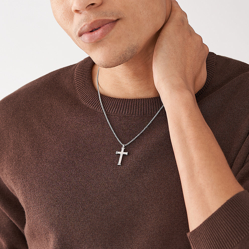 Fossil colliers Jewelry homme JF04401040 photo wearing