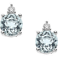 boucles d'oreille bijou Or femme bijou Diamant, Aigue-marine ORB 879