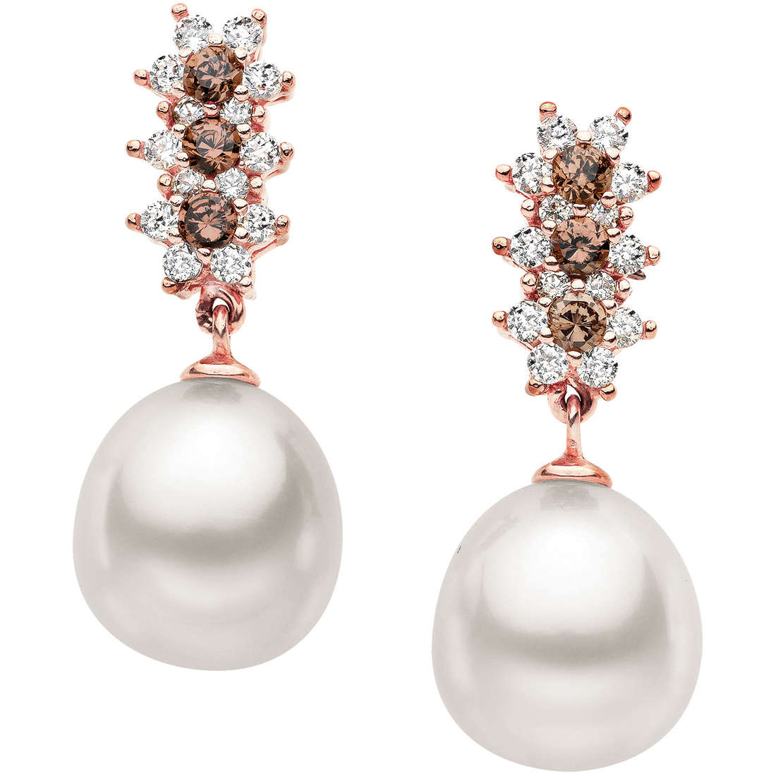 boucles d'oreille bijou Or femme bijou Diamant, Perles ORP 496