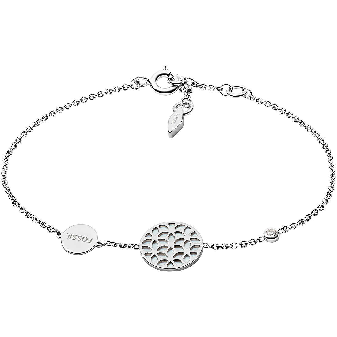 bracelet Avec Charms femme Argent 925 bijou Fossil Sterling Silver JFS00463040