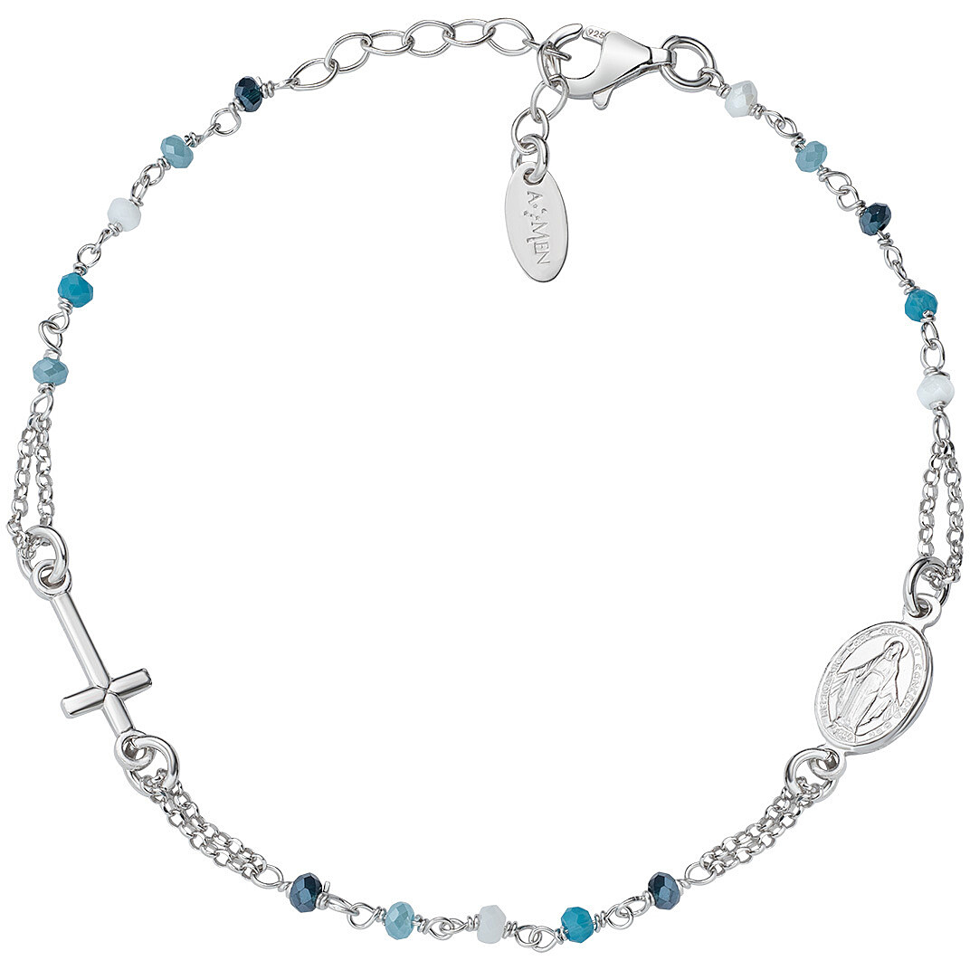 bracelet Avec perles femme Argent 925 bijou Amen Rosari BRO25BMUB3