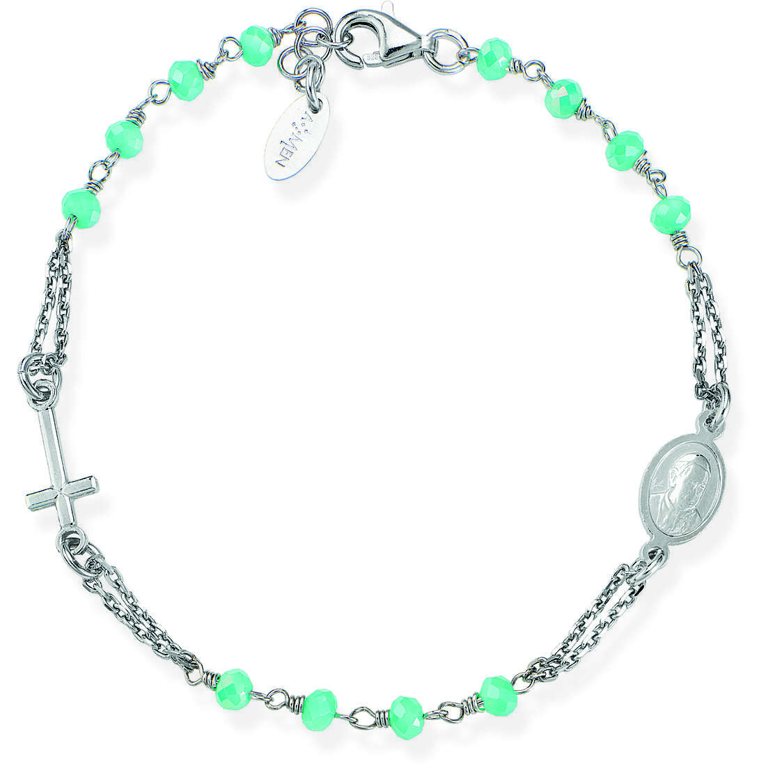bracelet Avec perles femme Argent 925 bijou Amen Rosari BROBT3
