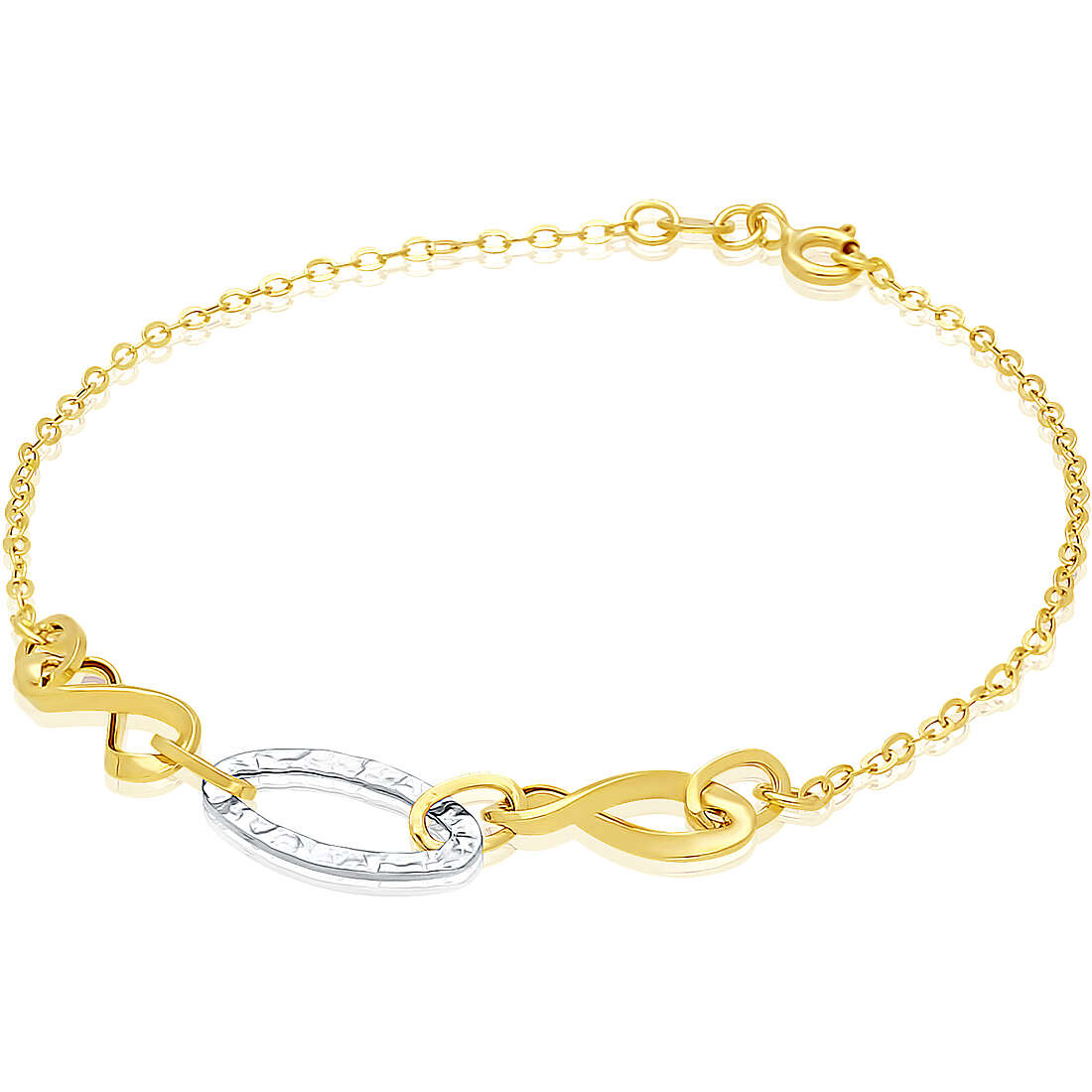 bracelet femme Gourmette Or 9 kt bijou GioiaPura Oro 375 GP9-S178007