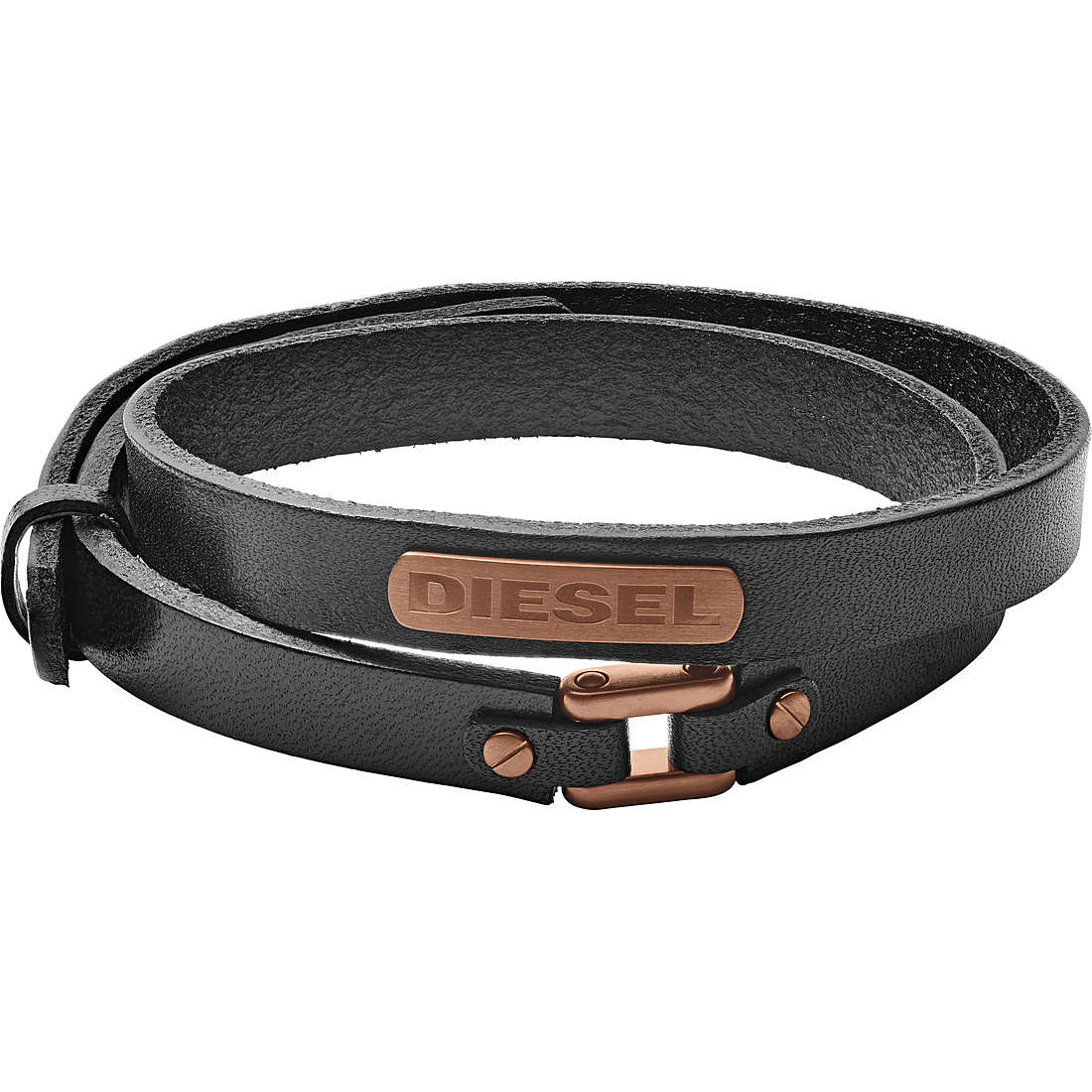 bracelet garçon bijou Diesel Leather/Steel DX1093221
