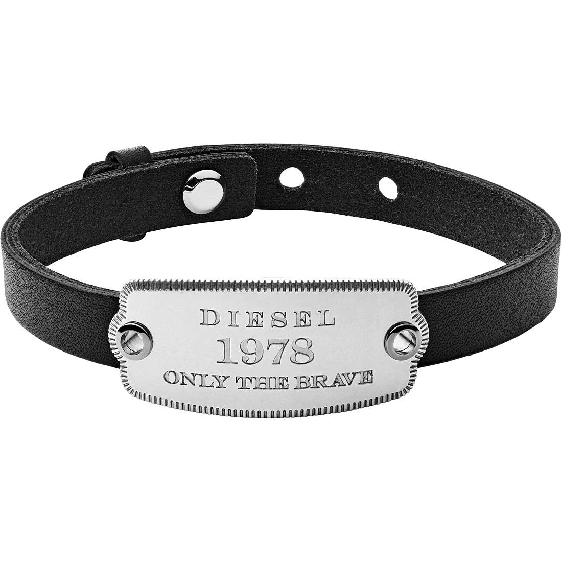 bracelet garçon bijou Diesel Leather/Steel DX1130040