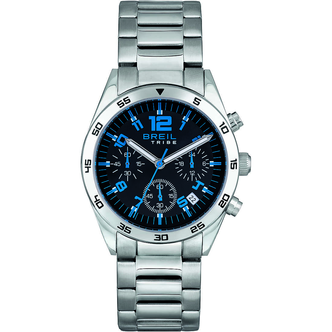 chronographe montre Acier Cadran Bleu homme EW0517