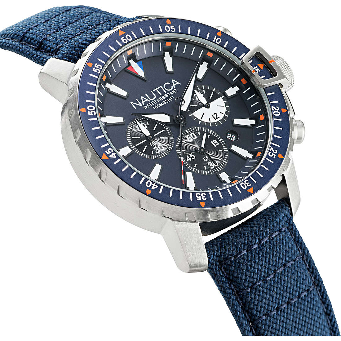 chronographe montre Acier Cadran Bleu homme Icebreaker Cup NAPICS006