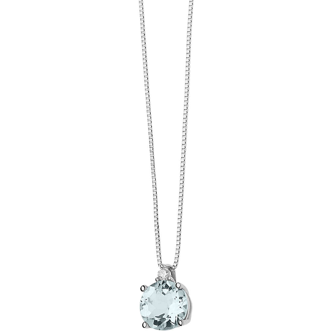collier bijou Or femme bijou Diamant, Aigue-marine GLB 1383