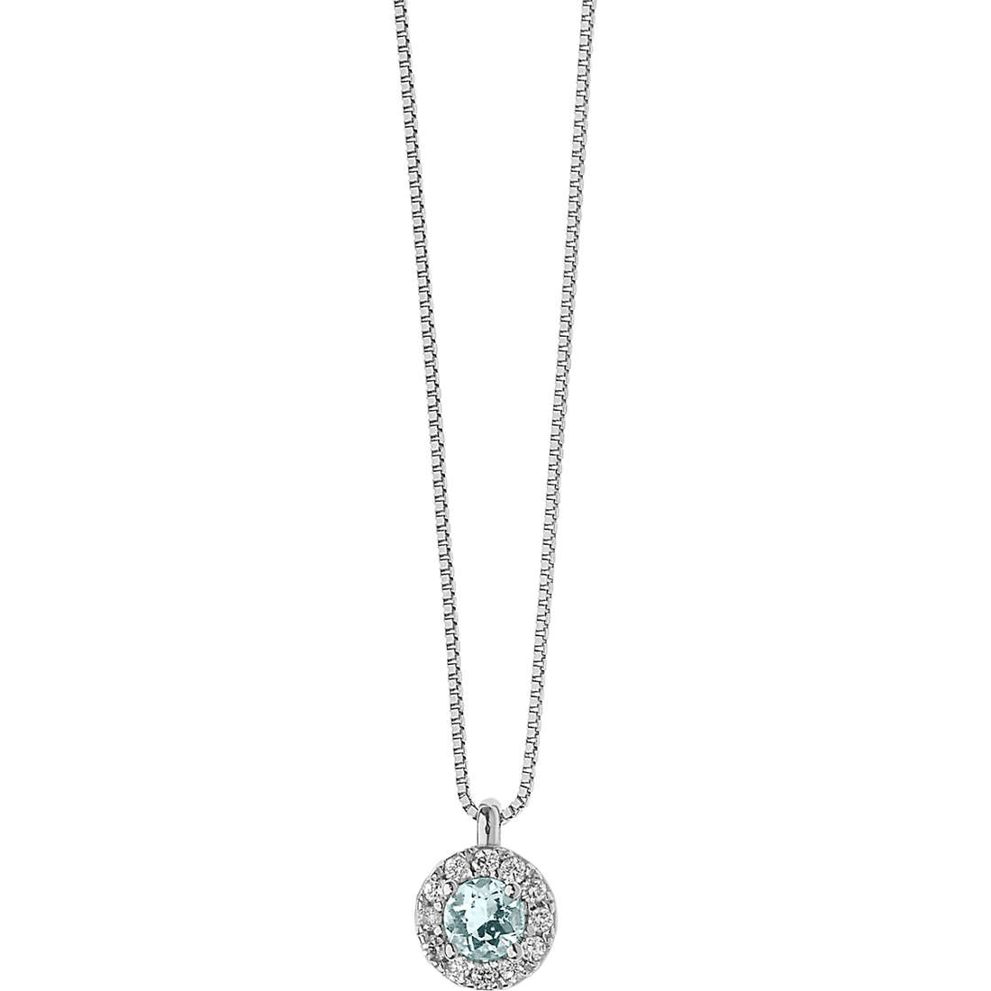 collier bijou Or femme bijou Diamant, Aigue-marine GLQ 262