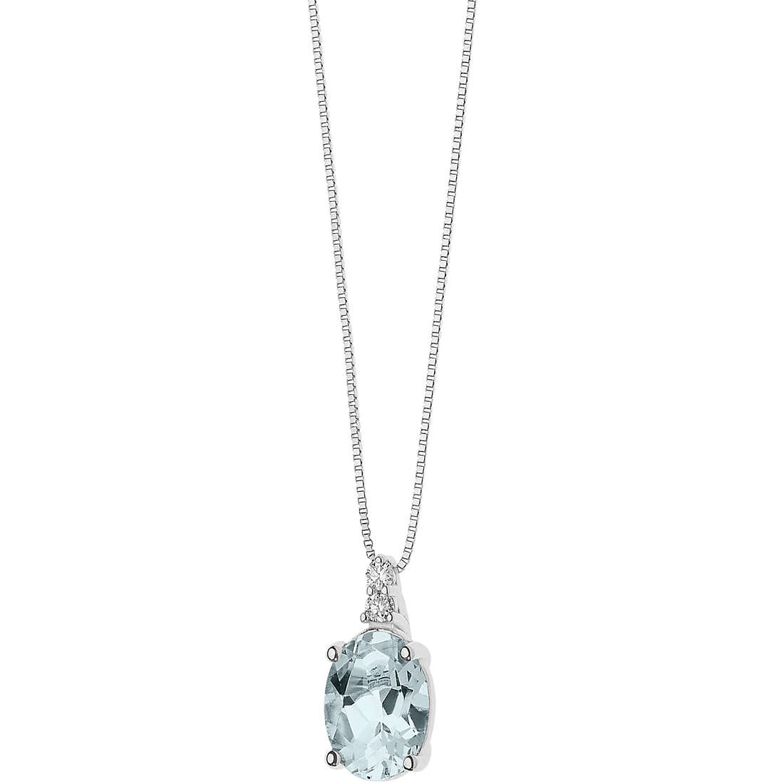 collier bijou Or femme bijou Diamant, Aigue-marine GLQ 267