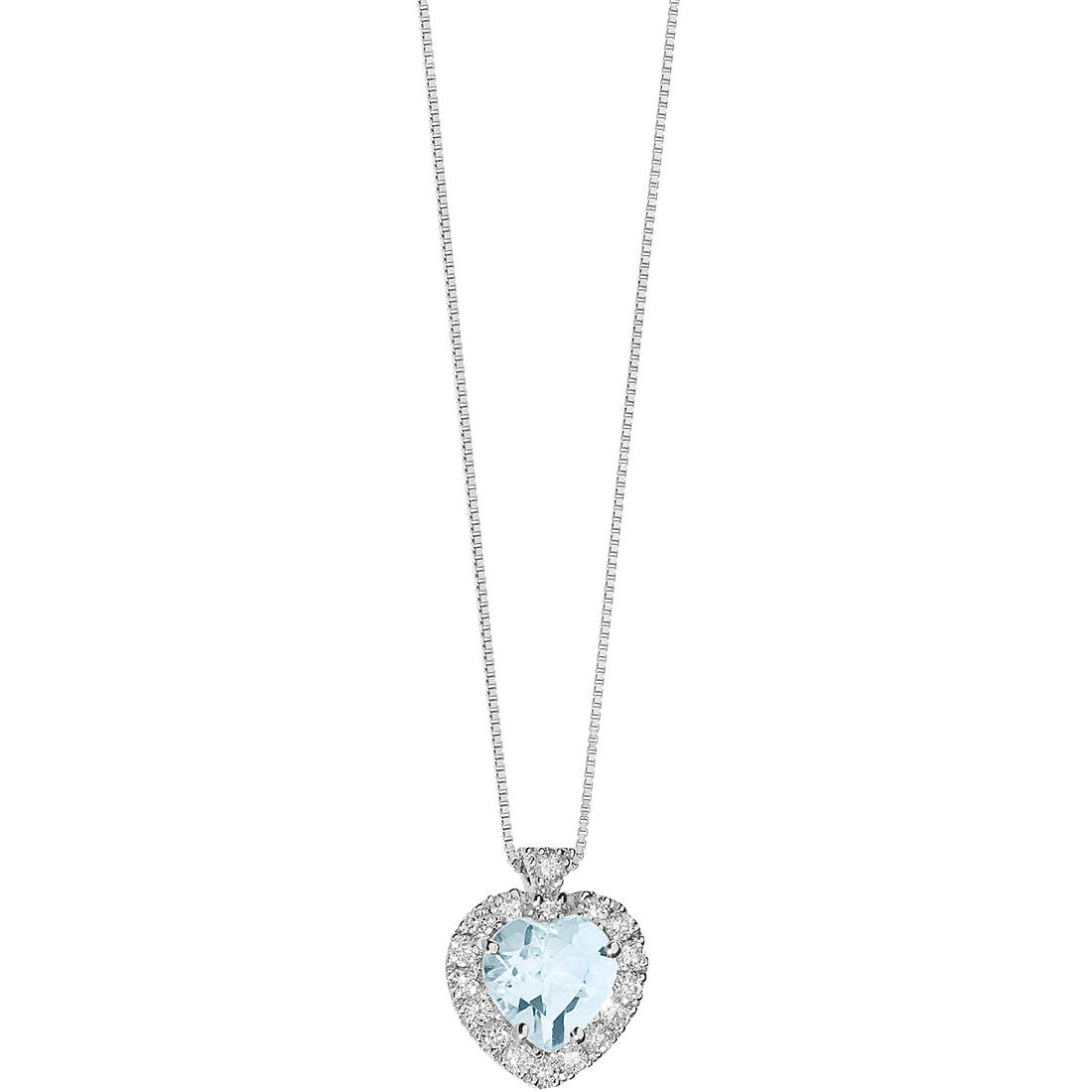 collier bijou Or femme bijou Diamant, Aigue-marine GLQ 276