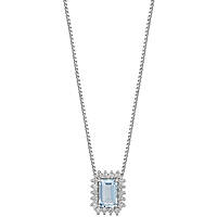 collier bijou Or femme bijou Diamant, Aigue-marine GLQ 308
