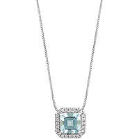 collier bijou Or femme bijou Diamant, Aigue-marine GLQ 312