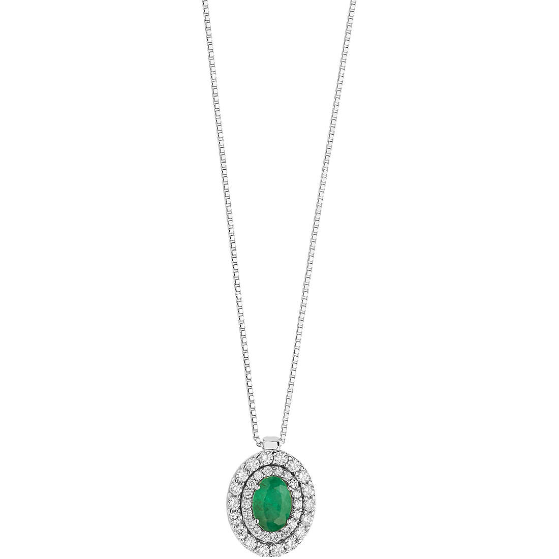 collier bijou Or femme bijou Diamant, émeraude GLB 1472