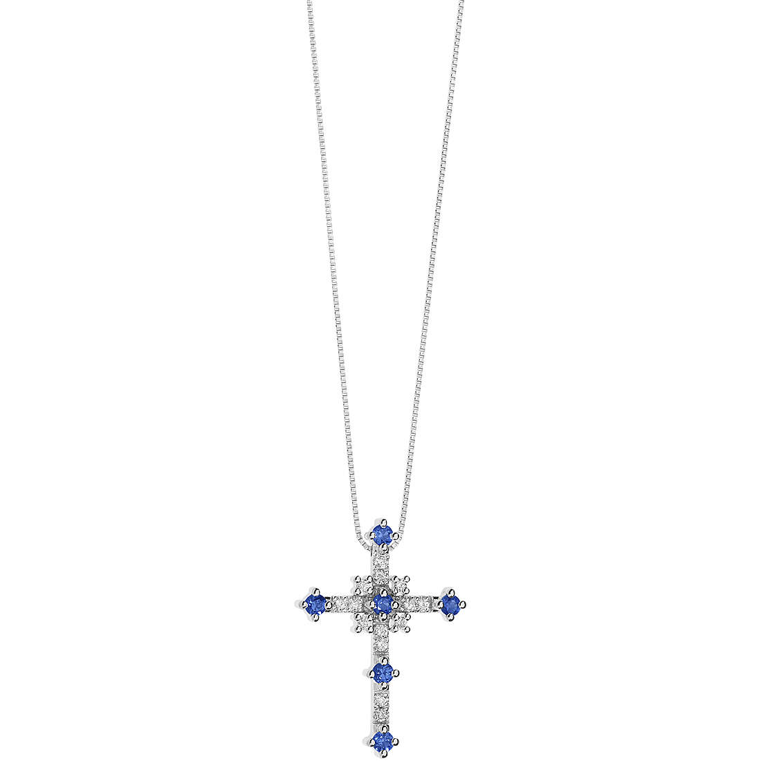collier bijou Or femme bijou Saphir, Diamant GLB 1498