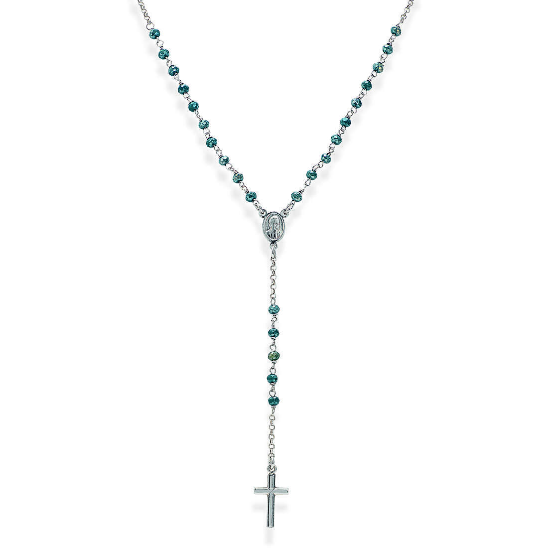 collier femme bijou Amen Rosari avec crucifix CROBP4