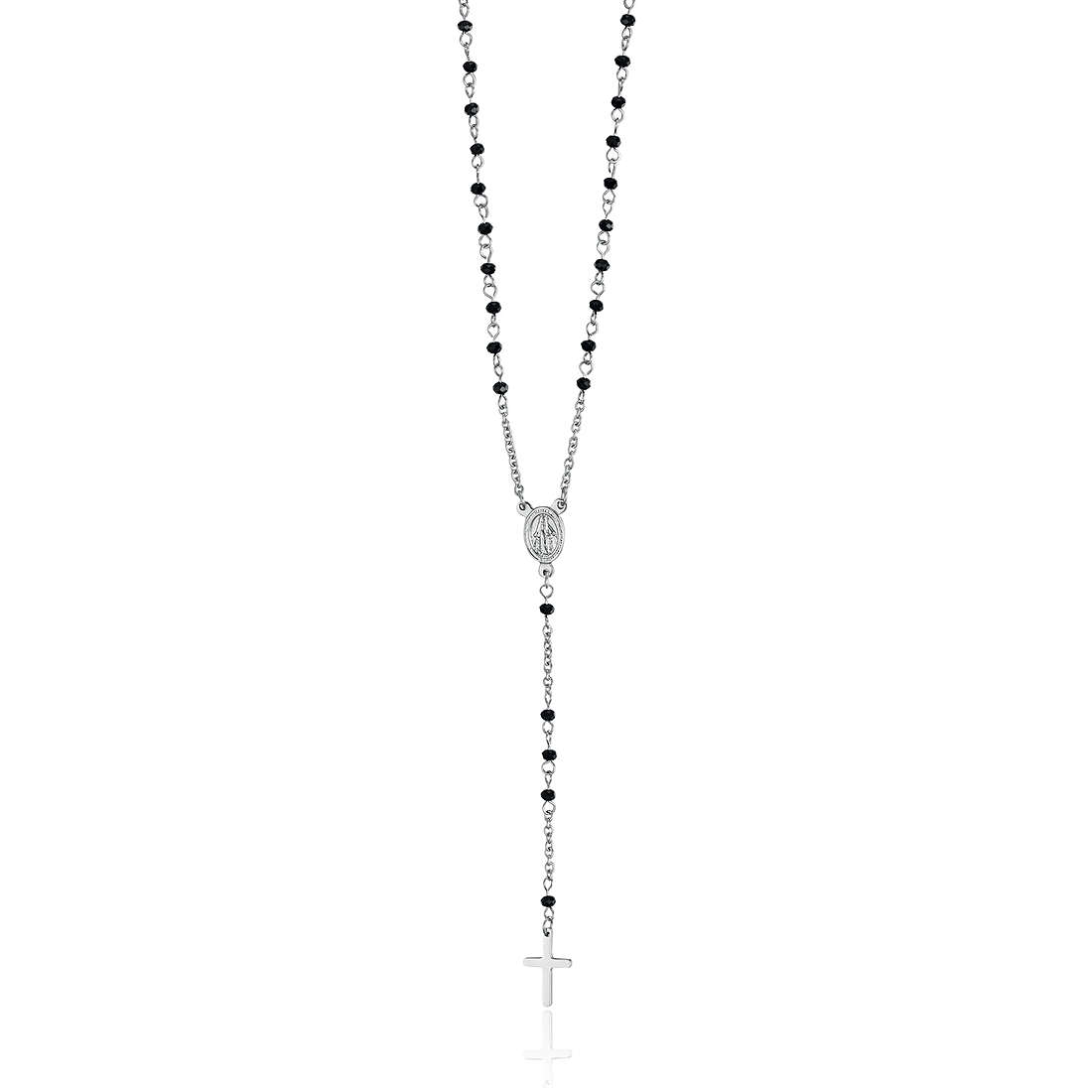 collier femme bijou Luca Barra Rosary avec crucifix LBCK1336