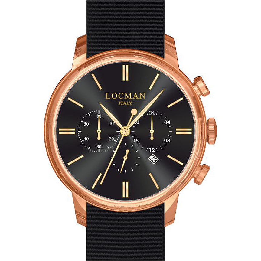 montre chronographe homme Locman 1960 0254R01R-RRBKRGNK