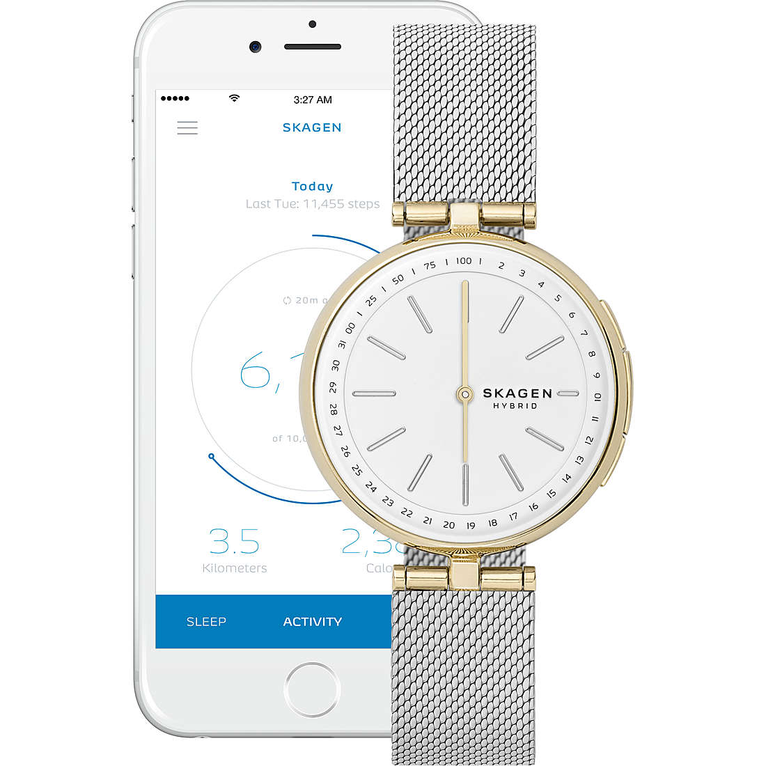 montre Smartwatch femme Skagen Signatur T-Bar Connected SKT1413